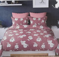 Tib Glace Cotton 78 X 72 Elastic Fitted Bedsheets King Size With 2 Pillow Covers, Pack Of 3, Purple1