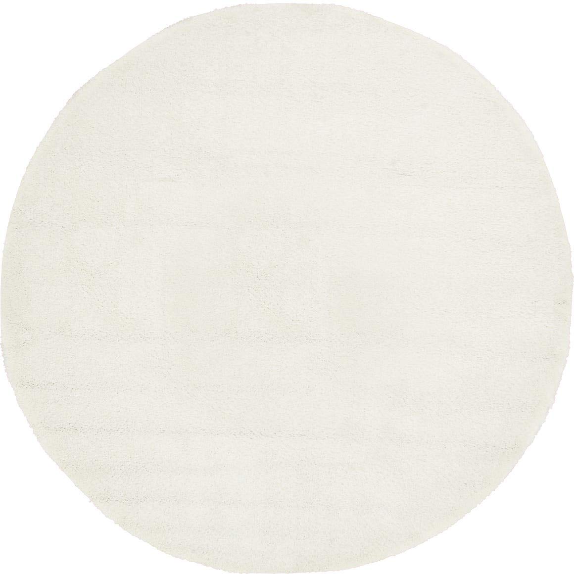 Unique Loom Solo Collection Area Rug - Calabasas (7 10 Round, Snow White)