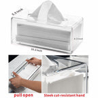 Cq Acrylic Tissue Box Holder With Cover Rectangular,Facial Tissue Dispenser Box Case For Countertop,Clear Plastic Dryer Sheet Co