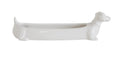 Creative Co-Op Long White Ceramic Dachshund Cracker Dish