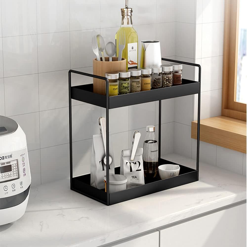 Jd Fresh 2 Tier Multipurpose Kitchen & Bathroom Storage Rack/Shelf Storage And Large Space Organiser/Racks Countertop Kitchen Or