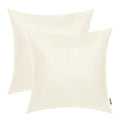 BRAWARM Ivory White Leather Throw Pillows 18 X 18 Inches, Snake Leather Pillow Covers Pack of 2, Faux Leather Decorative Pillow 