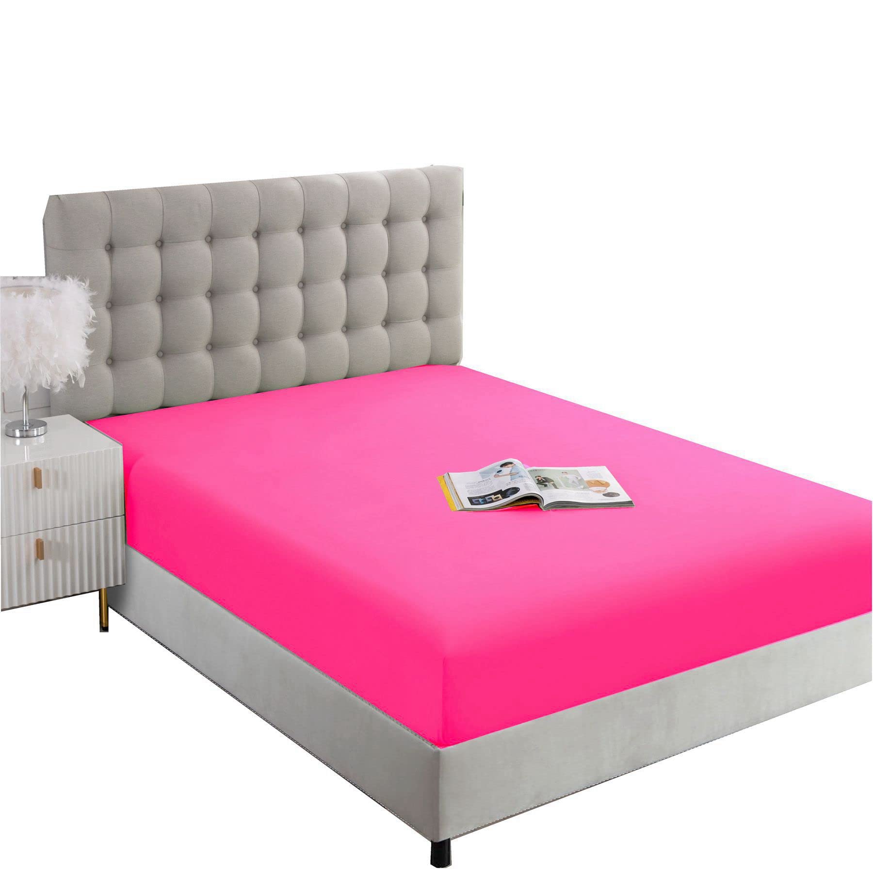 Ghooss Full Size Fitted Sheet,Hotel Quality Bedding Fitted Sheet Deep Pocket Up To 14 Inch,Wrinkle And Fade Resistant,1 Piece,Ho