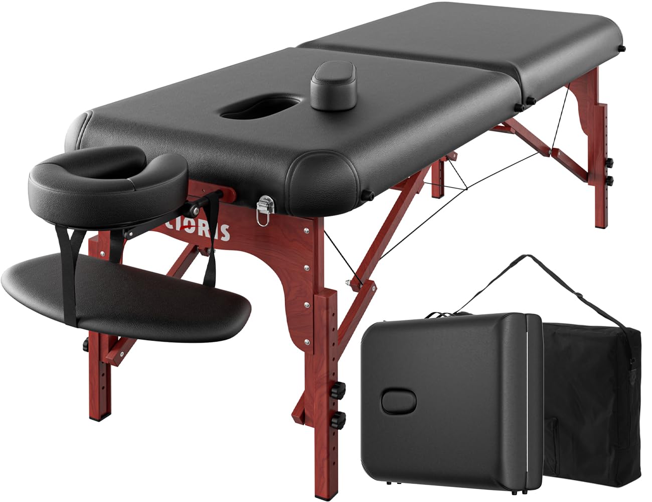 CLORIS 84' Professional Massage Table Portable 2 Folding Lightweight Facial Salon Spa Tattoo Bed Height Adjustable with Carryin