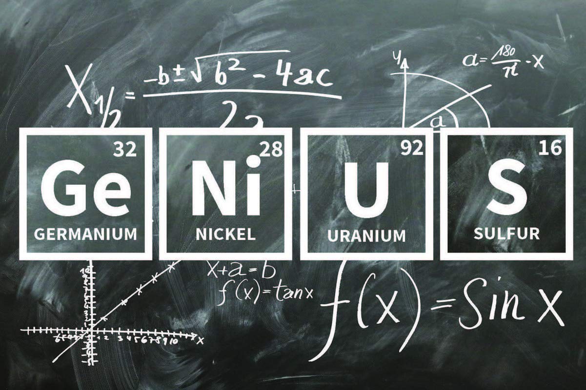 Genius Periodic Table Elements and Subatomic Particles Motivational Educational Inspirationlal Poster 12-Inches by 18-Inches Pri