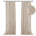 100% Blackout Shield Full Blackout Curtains for Bedroom 72 inch Length 2 Panels Set, Clip Rings/Rod Pocket Faux Linen Black Out 