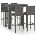 vidaXL Patio Bar Set with Cushions 5 Piece Garden Outdoor Bar Sets Dinner Bistro Dining Table Chair Stool Pub Furniture Seating 