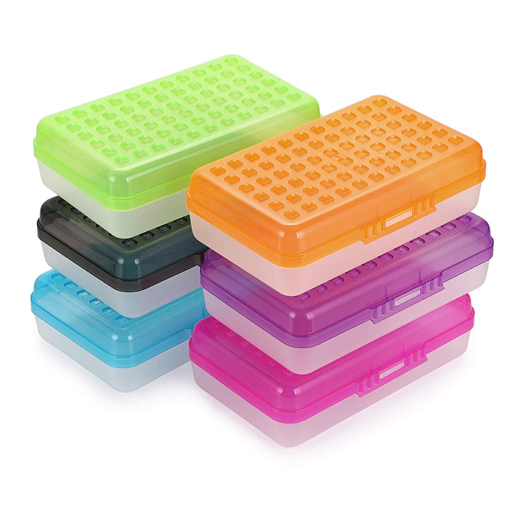 Btsky 6 Pack Multipurpose Utility Box- Large Capacity Pencil Box With Lid Snap Closure Pencil Holder For Organize And Carry Penc