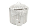 KOUBOO 1060103 Rattan Elephant Storage Basket, White