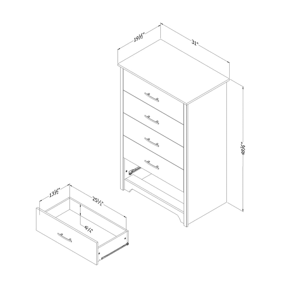South Shore Fusion 5-Drawer Chest, Bleached Oak