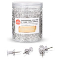 Yalis Push Pins 600 Count, Standard Clear Thumb Tacks Steel Point And Clear Plastic Head