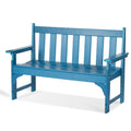 Nalone Outdoor Bench, Hdpe All Weather Patio Bench Load Up To 800 Lbs, 2-Person Garden Bench Rot-Proof Fade Proof For Patio, Porch, And Park (Black)