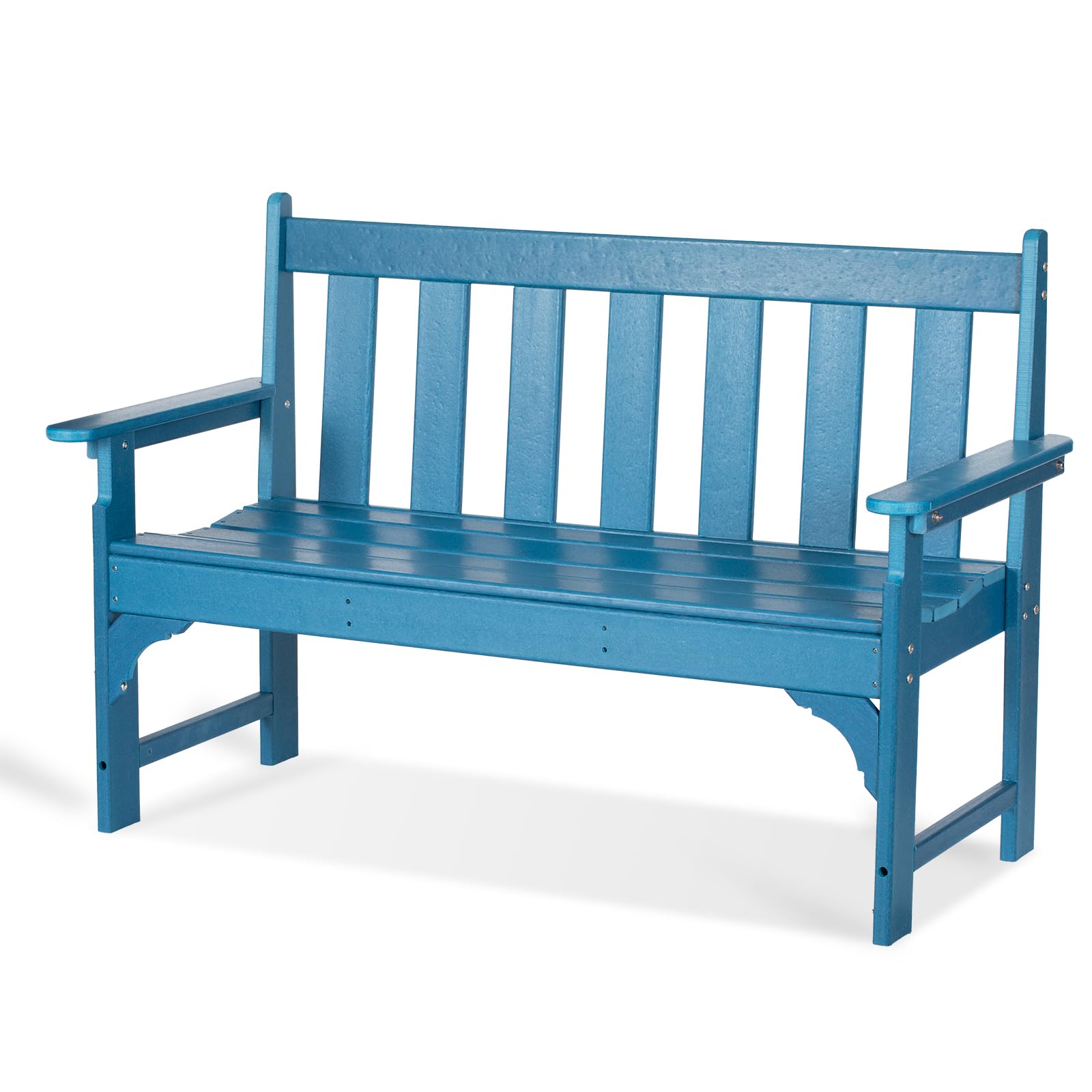 Nalone Outdoor Bench, Hdpe All Weather Patio Bench Load Up To 800 Lbs, 2-Person Garden Bench Rot-Proof Fade Proof For Patio, Porch, And Park (Black)
