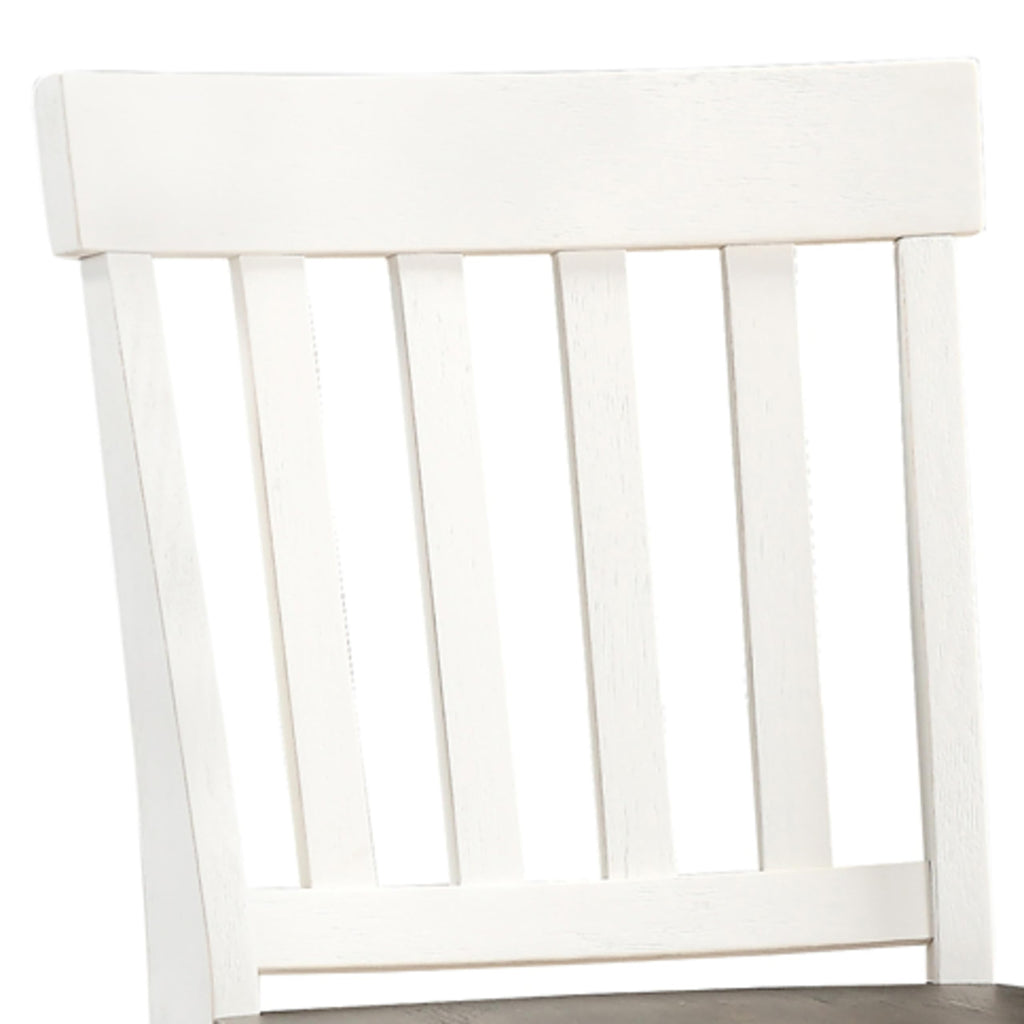 Steve Silver Co Joanna Two Tone Counter Farmhouse Chair, 24-Inch Seat Height, Schoolhouse Style, Dining Room, Kitchen, Acacia Veneers, Counter Height, 23.5" D x 20" W x 42" H, White/Ivory, Brown