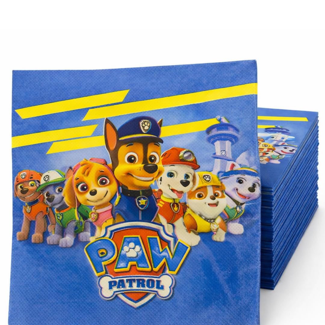 Wanna Party Cute Paw Theme Inspired Paper Napkins (20 Pcs) | Puppy Paw Theme Birthday Napkins for Kids | Paw Print Theme Party T