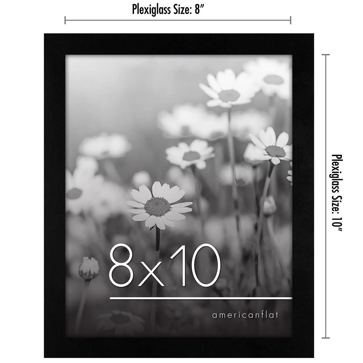 Americanflat Picture Frame, 8X10, Black, 6 Count