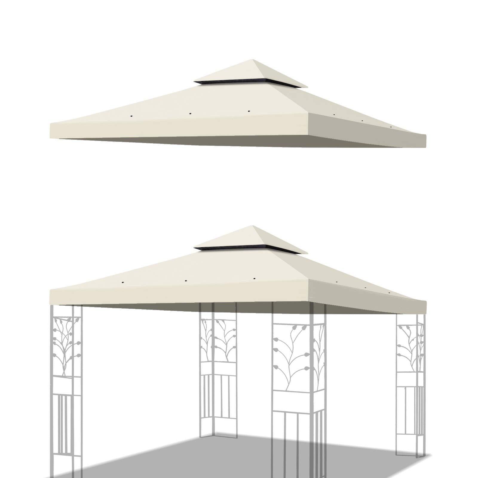 BenefitUSA Replacement Canopy Top Cover for 10X10 Gazebo Polyester Double Tiers for Outdoor Garden Patio Pavilion Sunshade (Ec