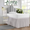 Sgi Bedding Dorm Bed Skirt Twin Xl 40 Inch Drop Length - Light Grey, Ruffled Pattern College Dorm Room Bed Skirts - Split Corner