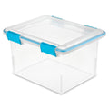 Sterilite Gasket Box, Stackable Storage Bin with Latching Lid, 32 Quart, 16 Pack