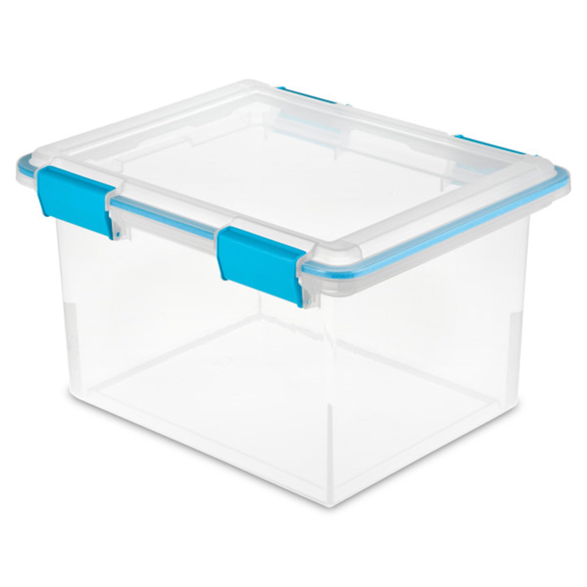 Sterilite Gasket Box, Stackable Storage Bin with Latching Lid, 32 Quart, 16 Pack