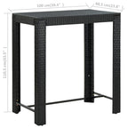 vidaXL Patio Bar Set with Cushions 7 Piece Garden Outdoor Bar Sets Dinner Bistro Dining Table Chair Stool Pub Furniture Seating Poly Rattan Black