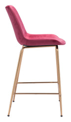 Zuo Tony Counter Stool Red & Gold