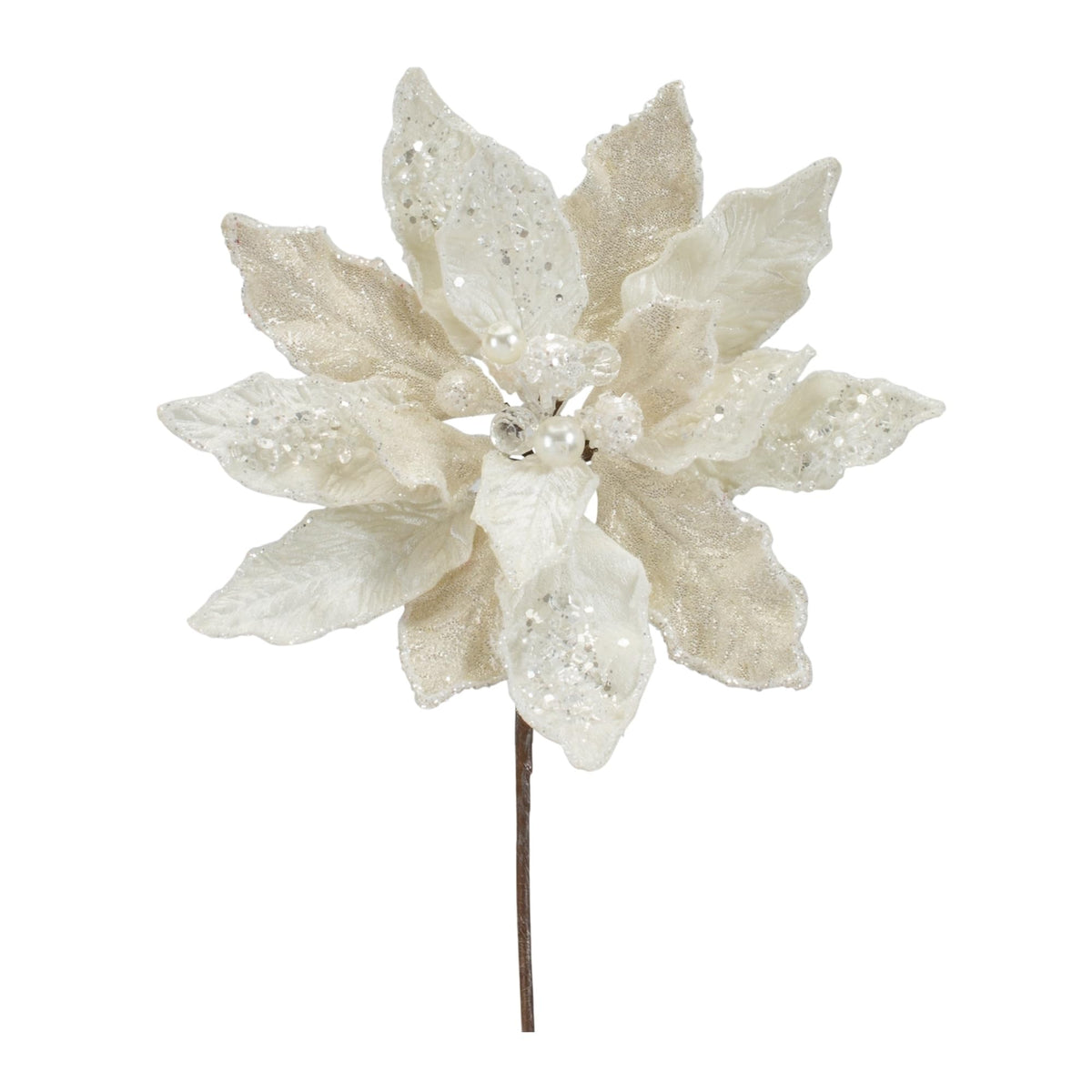Melrose Modern Home Decorative Poinsettia Stem (Set of 6) 30 H Velvet