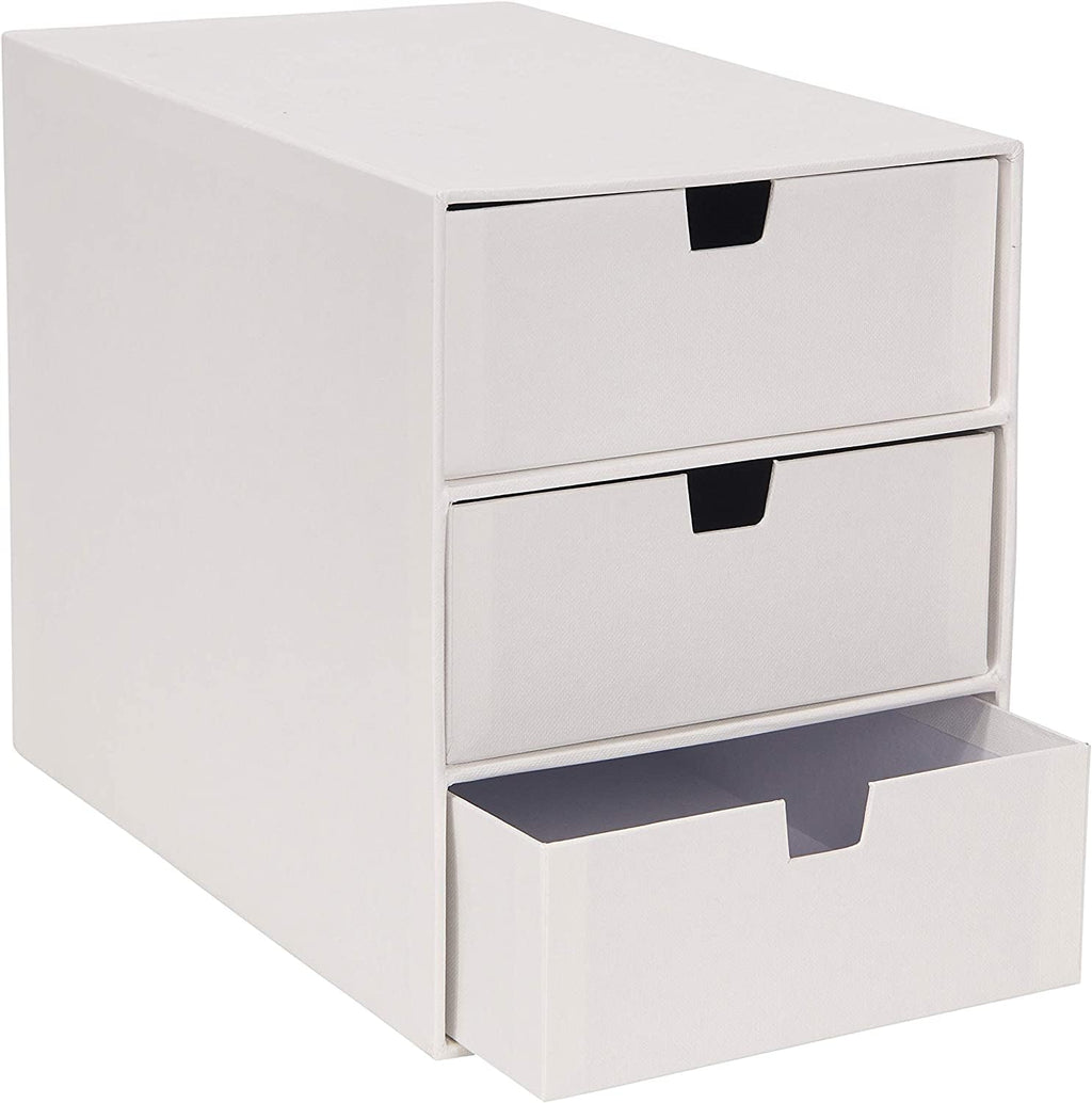 Bigso Ingrid 3-Drawer Fiberboard Desk Organizer Drawers | Durable Desk Storage Organizer With Drawers For Office Supplies And Ac