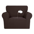 Purefit 100% Dual Waterproof Couch Cover Slipcovers For Couches And Sofas - Stretch Non Slip Fleece Sofa Covers Washable, Leakproof Furniture Protector For Kids, Pets, Dog (Chair, Chocolate)