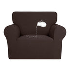 Purefit 100% Dual Waterproof Couch Cover Slipcovers For Couches And Sofas - Stretch Non Slip Fleece Sofa Covers Washable, Leakproof Furniture Protector For Kids, Pets, Dog (Chair, Chocolate)