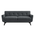 Modway Engage Modern Tufted Back Textured Fabric Loveseat In Charcoal