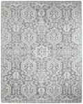 2' X 3' Gray And White Geometric Hand Tufted Area Rug