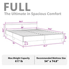 vidaXL Velvet Bed Frame Platform Bed, Scandinavian Style/Slats Support/No Box Spring Needed/Without Mattress/Easy Assembly, Light Grey Full Bed