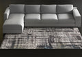 7' X 10' Gray Black And Ivory Abstract Distressed Area Rug