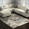 8' X 10' Ivory Blue And Green Checkered Area Rug