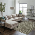 8' X 10' Green And Tan Abstract Area Rug