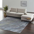 8' X 10' Blue Green And Gray Abstract Hand Tufted Area Rug