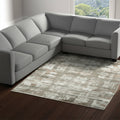 8' X 10' Ivory Gray And Green Abstract Distressed Area Rug
