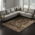 8' X 10' Brown Tan And Ivory Oriental Hand Tufted Area Rug