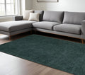 8' X 11' Green Hand Woven Area Rug