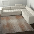 9' X 12' Ivory Taupe And Pink Abstract Area Rug
