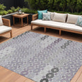 9 X 12 Lavender Gray And Ivory Floral Washable Indoor Outdoor Area Rug