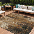10 X 14 Taupe Gray And Ivory Abstract Washable Indoor Outdoor Area Rug