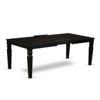 East West Furniture Lgbo7-Blk-W 7 Piece Dining Set Consist Of A Rectangle Dining Room Table With Butterfly Leaf And 6 Wood Seat Chairs, 42X84 Inch, Black