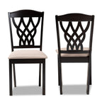 Baxton Studio Delilah Modern Fabric Dining Chair, Sand and Dark Brown, 2/Set (171-2PC-10953HT)