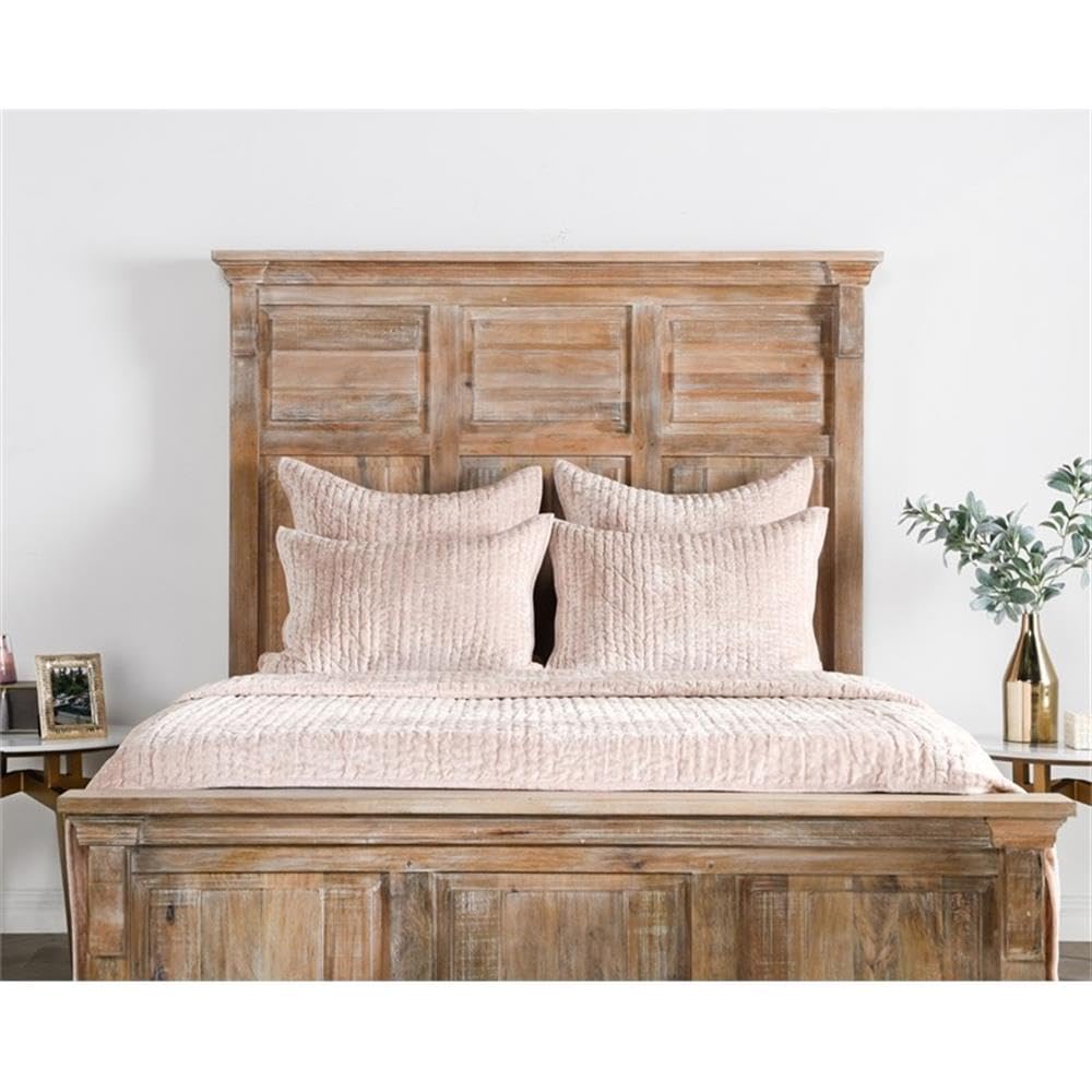 Kosas Home Dimitry 92" Velvet and Solid Cotton Sateen Queen Quilt in Bliss Pink