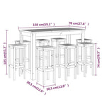 vidaXL Patio Bar Set 9 Piece, Outdoor Bar Table and Stools, Patio Furniture Set, Dining Set for Garden, Farmhouse, Solid Wood Acacia