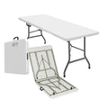 ONUUNPY 8ft Heavy Duty Portable Folding Table - Plastic Dining Table Indoor/Outdoor White Plastic Table for Parties, BBQs, and C