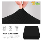 Easy-Going Stretch Square Ottoman Cover Folding Storage Stool Furniture Protector Soft Rectangle Slipcover With Elastic Bottom (30X30X15Inch, Natural)