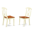 East West Furniture PLKE7-WHI-W 7 Piece Modern Dining Table Set Consist of an Oval Wooden Table with Butterfly Leaf and 6 Dining Chairs, 42x78 Inch, Buttermilk & Cherry